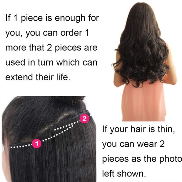 ✨ 20” DARK BROWN 3/4 full head clip ins  NWT* NWT* main image 4
